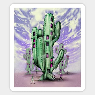 Building cactus in the city Sticker